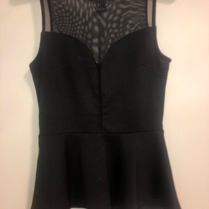 FOREVER21 Black Peplum Top - Small